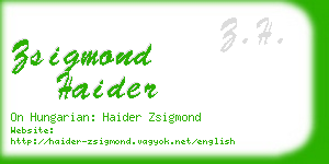 zsigmond haider business card